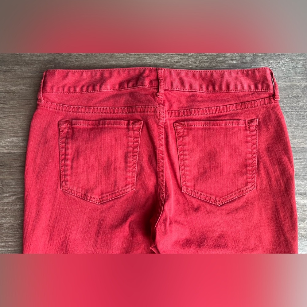 Eddie Bauer Slightly Curvy Skinny Denim Jeans Womens 6 Low Rise Colorful Red - Picture 15 of 16